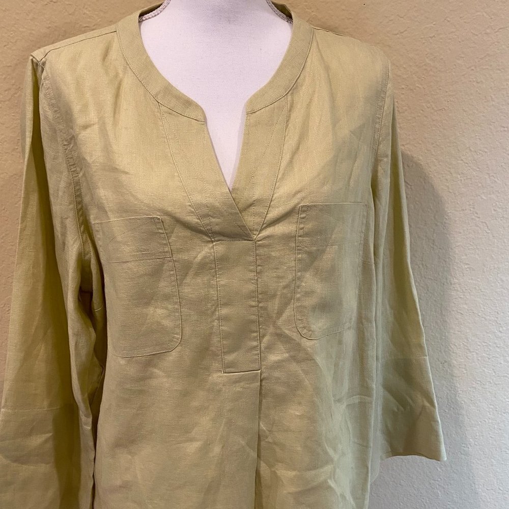 NWOT Pure Collection 100% Linen Blouse Top Tunica Sz 14/16